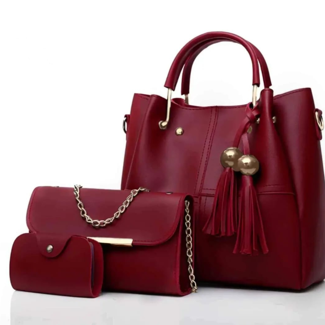 ✨Imperium Classic 3 Pcs Handbag Set (Maroon)