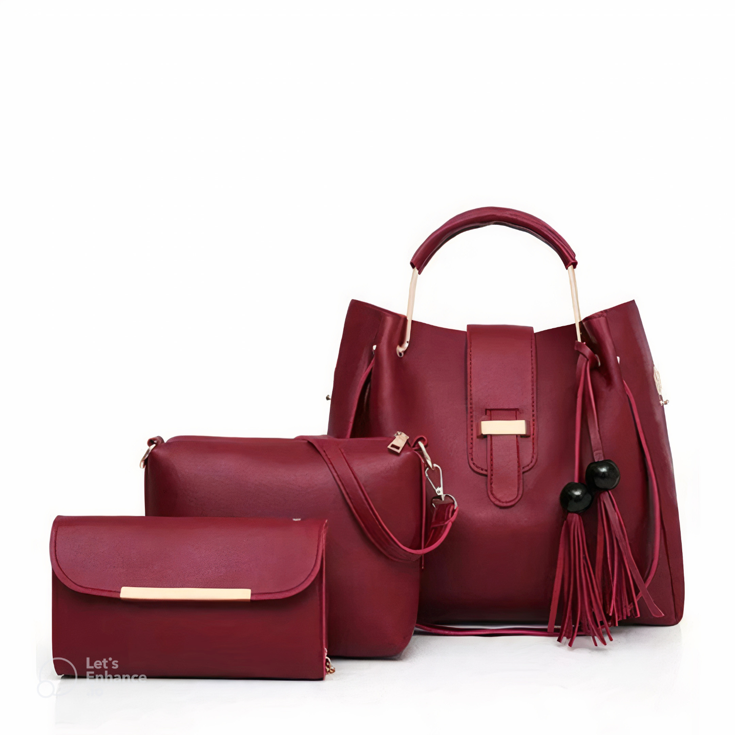 ✨Alexa 3 Pcs Handbag Set (Maroon)