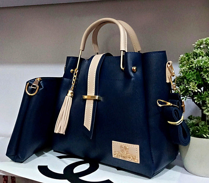 🔥Stylish 2 PC's Bag Set (Navy Blue)🔥