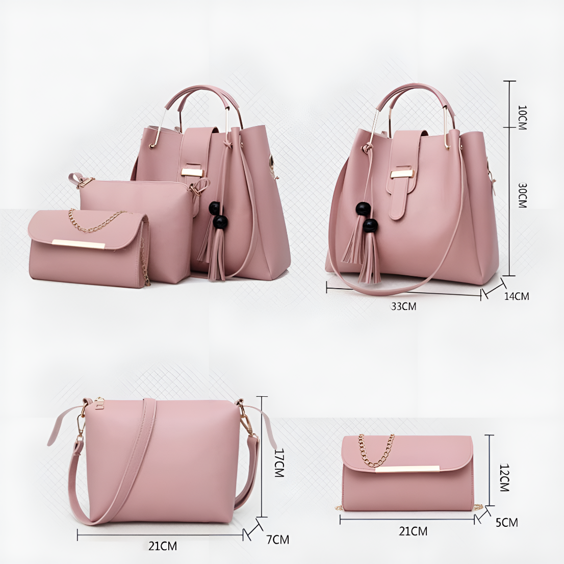 ✨Alexa 3 Pcs Handbag Set (Pink)