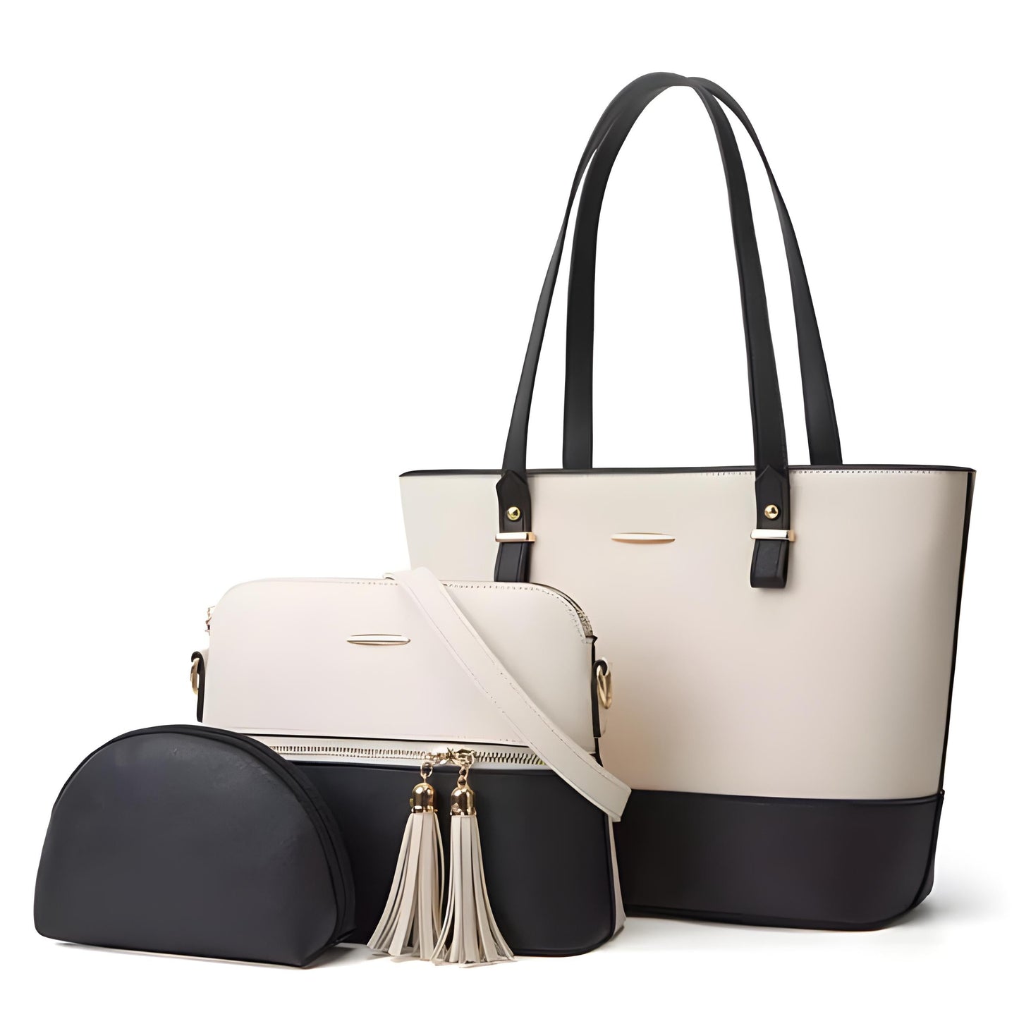 🌟ZA 3 IN 1 WHITE - BLACK Handbags